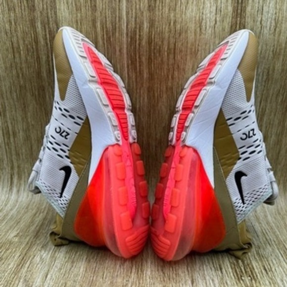 Nike Air Max 270 White and Gold Sneakers - Picture 7 of 10